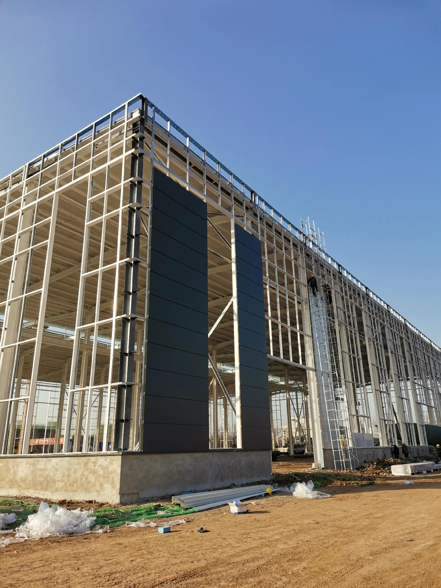 Steel structure building cladding details